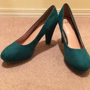 Teal H&M Round Toe High Heels